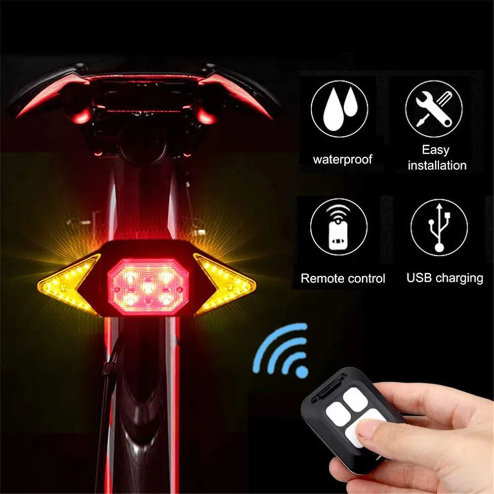 2020 Newest wireless bike signal indicator light bicycle turning back light