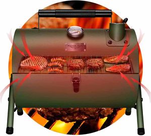 Parrilla Portátil Mini de Carbón para Asar y Ahumar, Pequeña Parrilla de Mesa con Termómetro para Acampar al Aire Libre y Jardín - Product Image 4