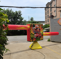 EASYFUN Factory Meltdown Challenge Fire Theme Wipeout Mechanical Sweeper Eliminator Inflatable Obstacle Course Game