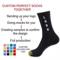 Chaussettes unisexes respirantes de haute qualité avec logo brodé personnalisé