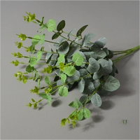Rangkaian Bunga Pernikahan Daun Buatan Murah Grosir Dekoratif Tanaman Hijau Tunggal Buatan Tangan Warna Musim Gugur Eucalyptus