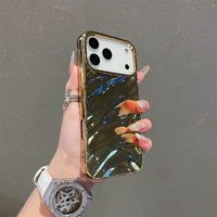 Mignon Vague Ondulation D'eau Motif Cas pour iPhone 17 Air 17 Pro Max Mince Satin Brillant Doux TPU Antichoc Mobile Couvre pour Les Filles