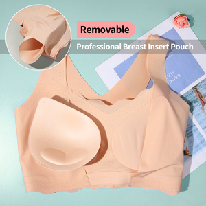 OEM/ODM gilet 2446 stile grande coppa Top up Sport sottile <span class=keywords><strong>senza</strong></span> <span class=keywords><strong>ferretto</strong></span> Plus Size biancheria intima estiva <span class=keywords><strong>senza</strong></span> cuciture reggiseno mastectomia donna - Product Image 4