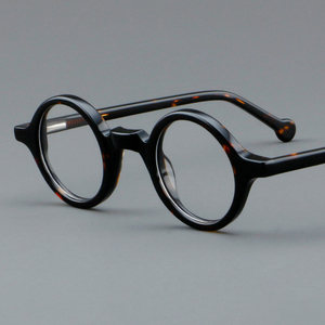 2024 nouveau japonais élégant femmes cadre optique petit rond <span class=keywords><strong>bois</strong></span> motif lunettes hommes classique myope lunettes pour Logo personnalisé - Product Image 2