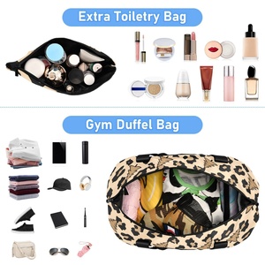 Hawaiian Lifestyle Custom Fashion Leopard Design Travel Foldable Bags Lightweight Large Sport Duffel Bag With Makeup Pouch - Product Image 3