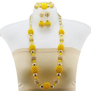 Zhuerrui Latest Crystal Beads Handmade Jewelry Sets Italy Gold Plated Women Bridal Jewelry Set Necklace Bracelet Warrings H40002