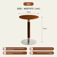 Table à café/salle à manger vintage en bois massif, style rétro simple, pour balcon, réception, réunions, salons de thé et de desserts - Design antique