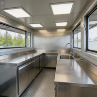 Remorque alimentaire remorquable en fibre de verre, aluminium et acier inoxydable, à double essieu tandem, compartiments isolés, résistante à la rouille, GPS, pour hot-dogs et bonbons