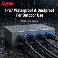 Connecteur étanche M25 à 3 broches pour montage sur panneau, 50A 500V, verrouillage par poussée, IP67, Jnicon, circulaire, femelle, pour usage industriel