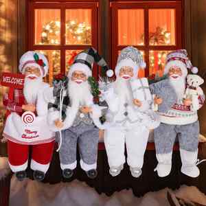 Vente en gros de poupées de Noël de luxe 12 pouces Cadeaux de Noël Ornements Maison Fête de vacances Décoration de fenêtre - Product Image 2