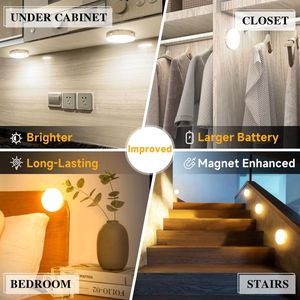 Veilleuse LED rechargeable moderne en aluminium avec détecteur de mouvement infrarouge, allumage/extinction automatique, écologique, blanche, pour chambre à coucher - Product Image 2