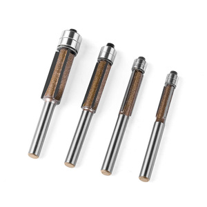 Vástago de <span class=keywords><strong>1</strong></span>/4 pulgadas y 6mm, 3 flautas, broca de ajuste al ras Z3, 2 rodamientos adjuntos superiores, hoja de carburo YG6, broca de enrutador recto, herramienta de carpintería - Product Image 3