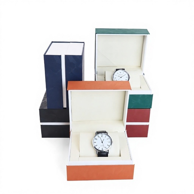 New High-end Book-shaped Watch Box Flip-top PU Fashion Packaging Box Fingerprint-resistant Business Wristwatch Storage Box