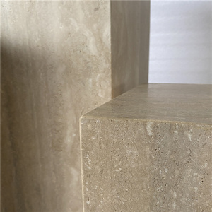 SH <span class=keywords><strong>STONE</strong></span> muebles modernos para el hogar Decoración piedra mármol Natural mesa auxiliar de café mármol travertino zócalo cuadrado - Product Image 4