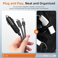 Cable de Alimentación CC 3 en 1 para Starlink Mini, 2M 3M 5M, Impermeable, USB-C, Conector para Encendedor de Cigarrillos, Entrada de Cable Macho CC a Cable de Alimentación CC