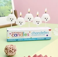 Bougie de gâteau créative en forme de chien de dessin animé pour enfants et adultes, en cire de paraffine, forme ovale - Bougie de pâtisserie pour la fête des Pères et la remise des diplômes