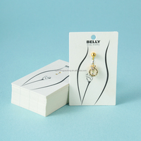 Bauchnabelpiercing-Schmuck Verpackungskarten mit Selbstklebebeuteln 50 Sets Bauchpiercing-Displaykarten OPP-Beutel 5x8cm Acryl-Display