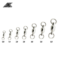 Roulement à billes Jk BBTS en acier inoxydable 304, connecteur argenté, accessoires de pêche en eau salée, émerillon