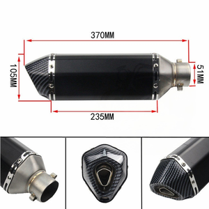 Pot d'échappement hexagonal noir/argent pour moto <span class=keywords><strong>de</strong></span> course <span class=keywords><strong>Horizon</strong></span> 150, Small Ninja 250, Road Race 350R25/R3 - Product Image 6