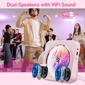 Reproductor de CD portátil anti-skipping con BT5.0, radio FM, USB, AUX y control remoto inalámbrico para entretenimiento en el hogar y escucha de música. - Product Image 5