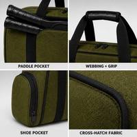 Sac de sport Pickleball vert olive avec poche pour raquette, rangement horizontal, compartiment à chaussures, bandoulière, logo personnalisé, vente en gros OEM