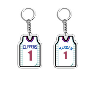 Bán buôn acrylic bóng rổ Sao Jersey <span class=keywords><strong>Keychain</strong></span> nhựa acrylic Xe móc chìa khóa mặt dây chuyền Quà tặng khuyến mãi lưu niệm Keyring - Product Image 4