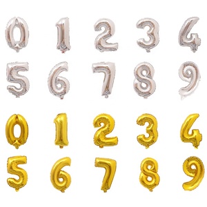 16 pollici figura di nastro d'oro numero digitale palloncino di alluminio per la decorazione della festa di buon compleanno - Product Image 1