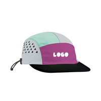 Casquette de course à 5 panneaux avec logo personnalisé, séchage rapide, légère, respirante, en maille, pour la pêche, la randonnée, le camping en plein air