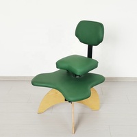 Chaise de bureau ergonomique moderne, tabouret pour s'asseoir en croisant les jambes, pieds en bois, position à genoux, dossier - pour la méditation, posture de singe paresseux