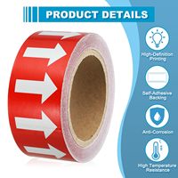 Stiker Identifikasi Penanda Pipa PVC Vinyl Perekat Akrilik Tahan Air Peringatan Label Panah Arah Aliran Pipa Industri