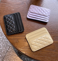 Cartera Corta Ultrafina de Cuero PU de Diseño de Lujo, Tejida e Integrada, Tarjetero de Moda para Mujer, Pequeña Bolsa Multiusos para Compras