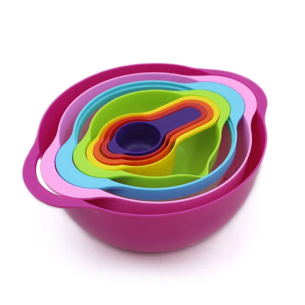 플라스틱 다채로운 혼합 그릇 세트