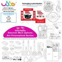 Ensemble de spatules en silicone réutilisables, faciles à nettoyer, 6 pièces, résistantes à la chaleur, logo personnalisé, OEM ODM, outils de cuisine antiadhésifs pour la maison et la cuisine