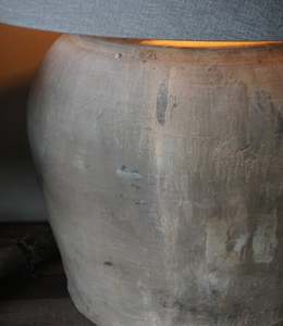 <b>Antique</b> Lamp <b>Table</b> Handmade Chinese Terracotta Lamp Unique Design Deep Dark Shade Each Lamp Has Its Own Character - Product Image 4