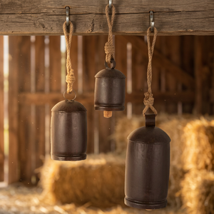 Iron <b>Wind</b> <b>Chime</b> Bells Hanging Rope Decorative Garland Traditional Home Decoration Craft Black Nickel Plated Christmas Fashion - Product Image 3