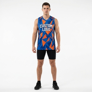 Camiseta de Baloncesto para Hombre, Malla sin Mangas, Cuello Transpirable, Resistente al Viento, Poliéster Ecológico/Personalizable para Hombre, Nueva - Product Image 1