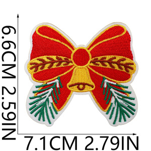 クリスマス弓テーマ刺繍フェルトパッチ漫画トナカイパッチ衣服 - Product Image 5