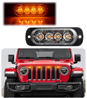 Luz de Advertencia Estroboscópica Lateral Ultrafina de 4 LED 12-24V para Camiones, Remolques y Parrillas de Vehículos Todoterreno