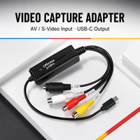 Adaptor Pengambilan Video Tipe C RCA S Video AV ke USB C Converter untuk VHS VCR DVD Digitizing Plug and Play