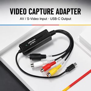 Adaptateur de capture vidéo Type C RCA S-Video AV vers USB C pour numérisation VHS VCR DVD, Plug and Play - Product Image 1