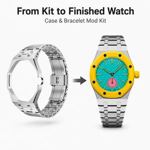 Caja de Reloj de Acero Inoxidable de Lujo Upro para -swatch Lépine Mod Kit Royal -pop Style, Juego de Conversión de Reloj de Bolsillo con Corona a las 12 en Punto - Product Image 3