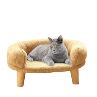 Petit canapé-lit rond pour animaux de compagnie avec fourrure synthétique toute l'année, confort en polaire, base antidérapante, lit pour chiot, chien, chat