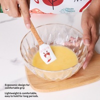 Ensemble de 5 ustensiles de cuisson de Noël réutilisables et écologiques, compatibles micro-ondes : spatule en silicone, pinceau à huile, fouet à œufs, outil à pâtisserie