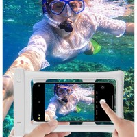 Pochette Téléphone Étanche IPX8 avec Coussin d'Air, Sac de Plage et de Natation Antichoc à Écran Tactile, Grande Taille avec Dragonne, Idéal pour les Voyages en Extérieur