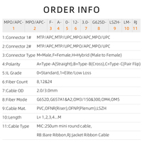Cable Troncal de Fibra Óptica MPO de Alta Calidad Personalizable de 1/2/3/4M, 8/12/24 Hilos, Polaridad B, Multimodo, para Centro de Datos, APC/UPC
