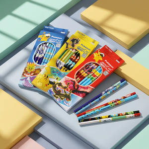 pokemon Pencil <b>Set</b> 8 PCS B Lead Random Korean Kids Graphite Pencils Stationery School Gift for Children Anime Wholesale - Product Image 1
