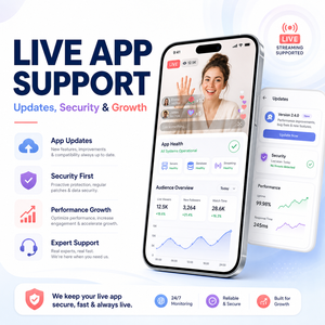 พัฒนาแอปพลิเคชันถ่ายทอดสดแบบกำหนดเองสำหรับ IOS และ Android พร้อมฟังก์ชันแชทแบบเรียลไทม์ ของขวัญเสมือนจริง และห้องโฮสต์หลายห้อง - Product Image 6