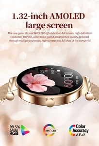 นาฬิกาอัจฉริยะสำหรับผู้หญิง <span class=keywords><strong>Y16</strong></span>หน้าจอ1.32 AMOLED ออกซิเจนในเลือดการตรวจสอบอัตราการเต้นของหัวใจโหมดกีฬา - Product Image 2