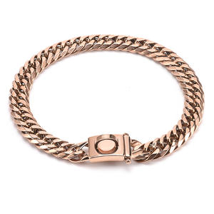 17mm breite <span class=keywords><strong>12</strong></span> bis 30 Zoll sichere Schnalle 18K kubanische Glieder kette Hunde halsband - Product Image 5