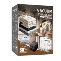 Sacs sous vide pour voyage avec pompe rechargeable, lot de 15 sacs de compression pour vêtements, gain de place de 80 %